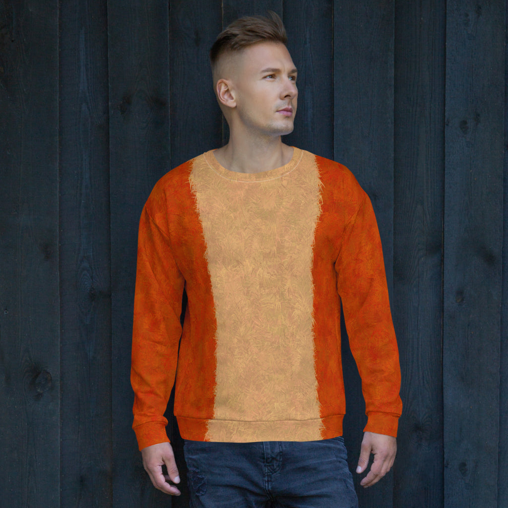 Orange Cat Fur Print Unisex Sweatshirt