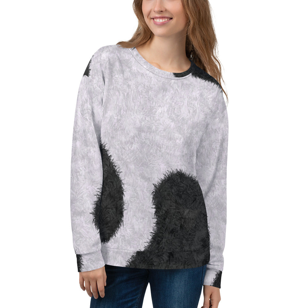 Black and White Fur Pattern Unisex Sweatshirt