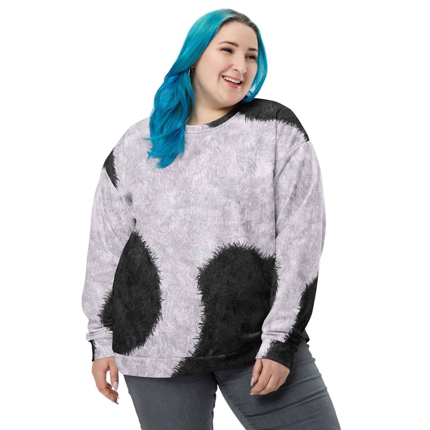 Black and White Fur Pattern Unisex Sweatshirt