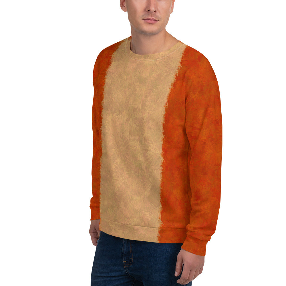 Orange Cat Fur Print Unisex Sweatshirt