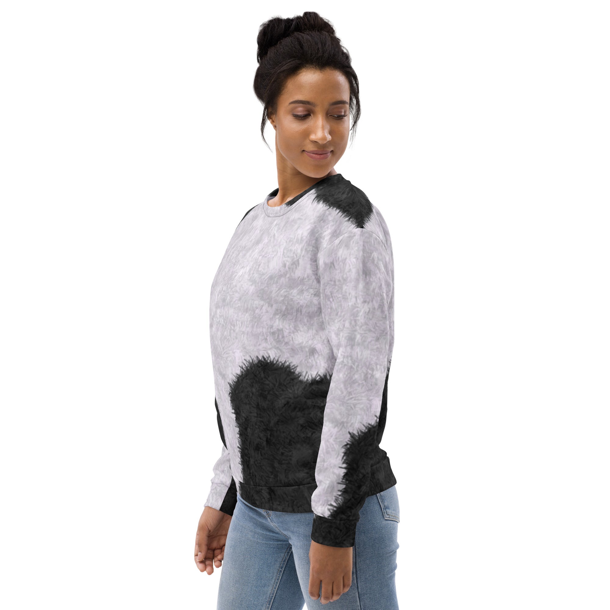 Black and White Fur Pattern Unisex Sweatshirt