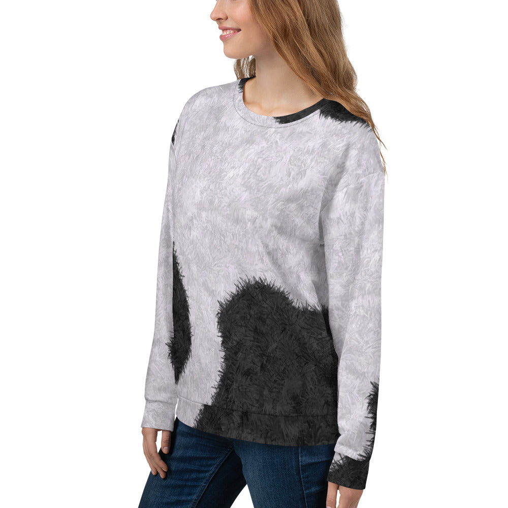 Black and White Fur Pattern Unisex Sweatshirt