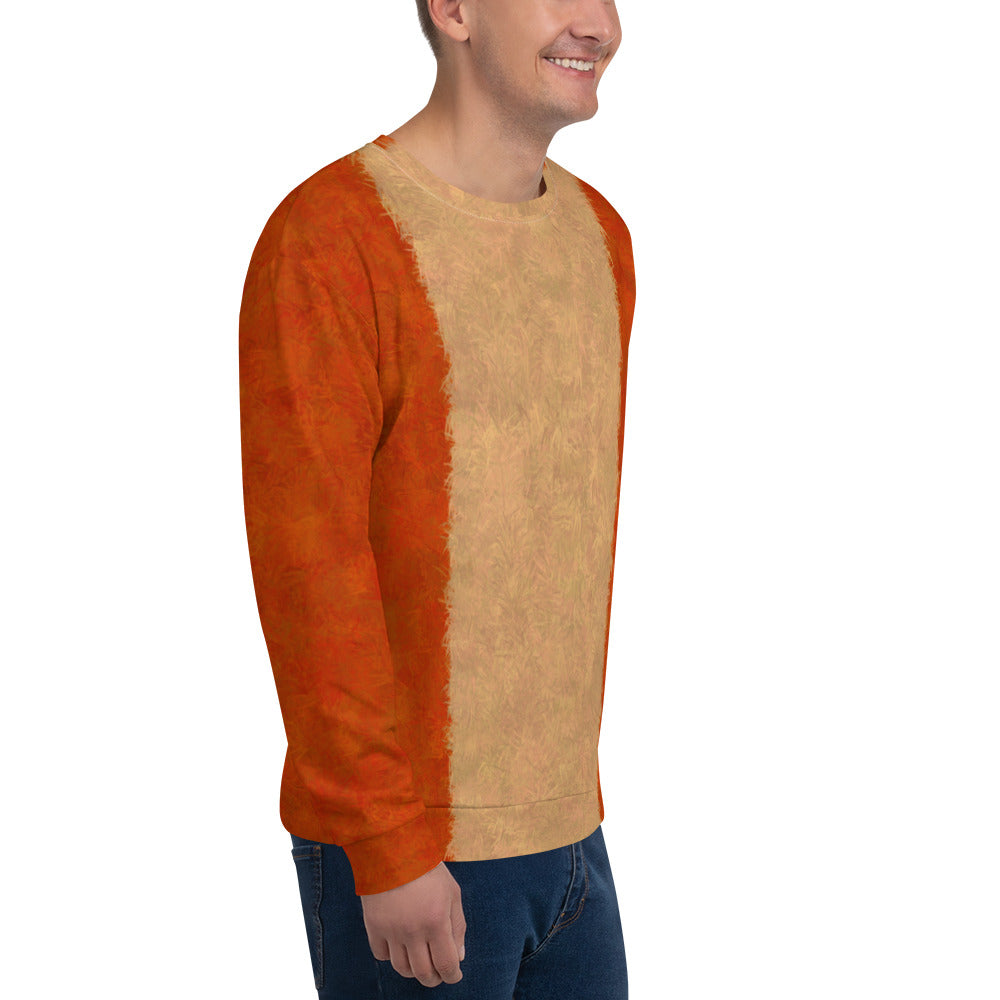 Orange Cat Fur Print Unisex Sweatshirt