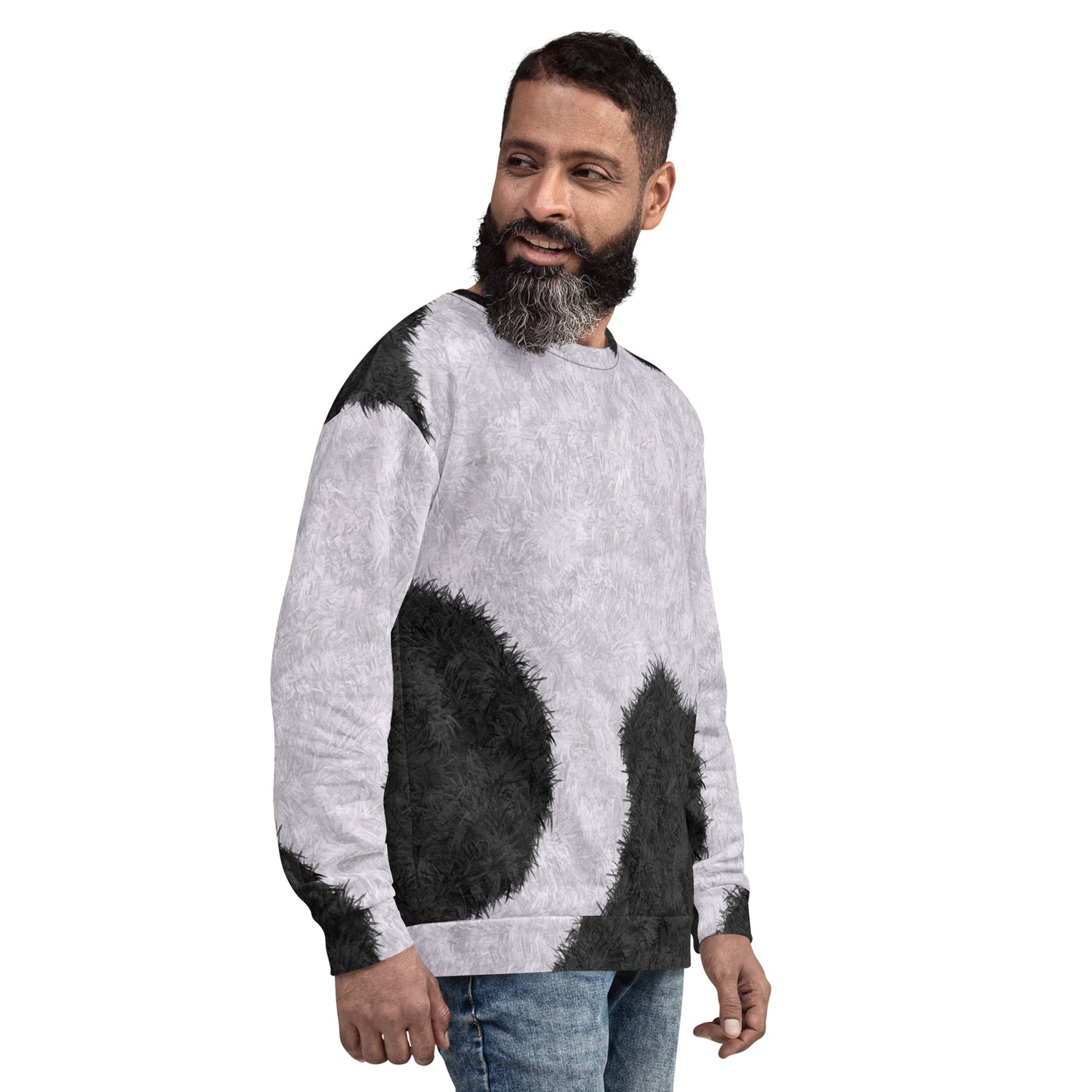 Black and White Fur Pattern Unisex Sweatshirt