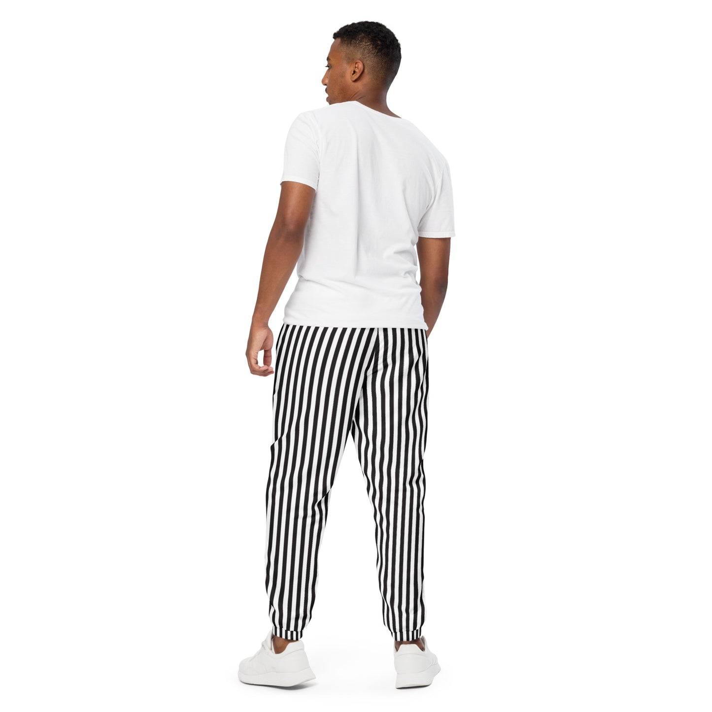 Black and White Stripe Unisex track pants