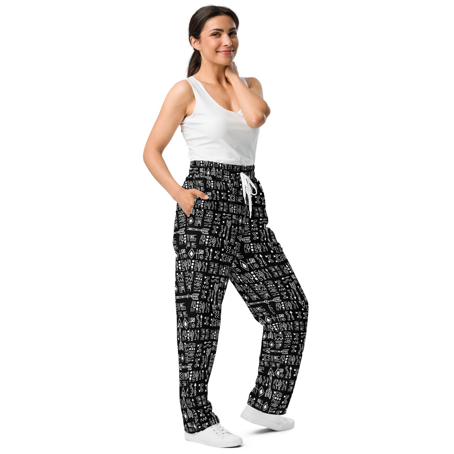 Native American Inspired Doodle Wide-leg joggers