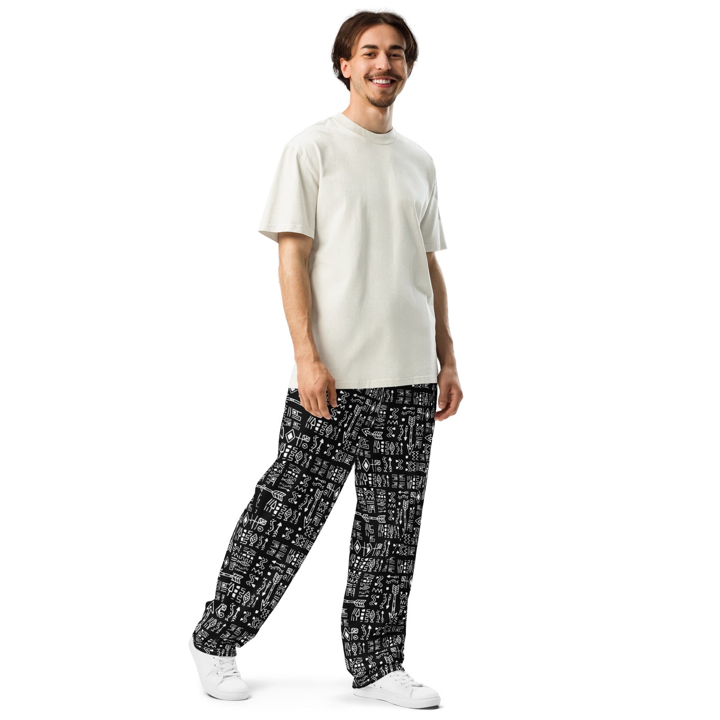 Native American Inspired Doodle Wide-leg joggers