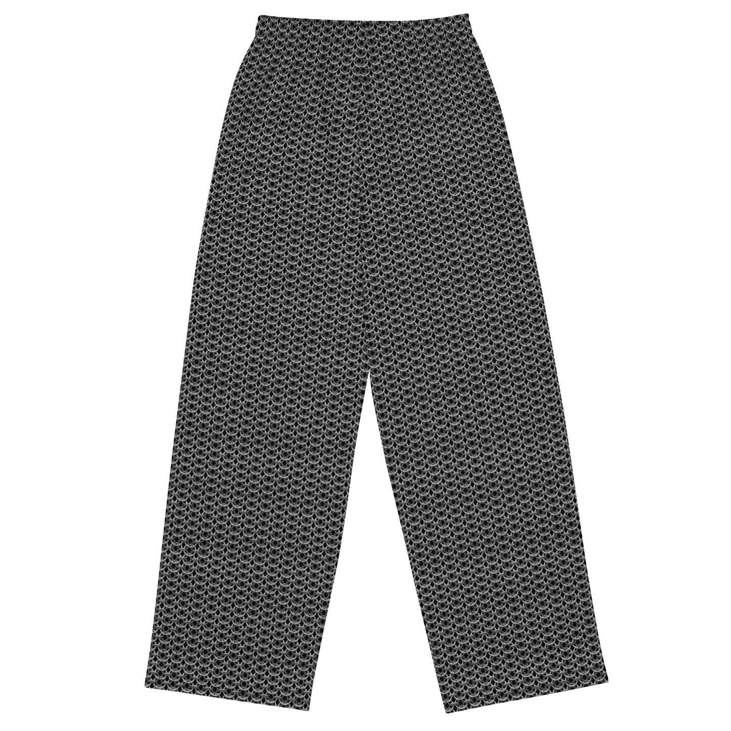 Chain Mail Print Unisex Wide-Leg Pants