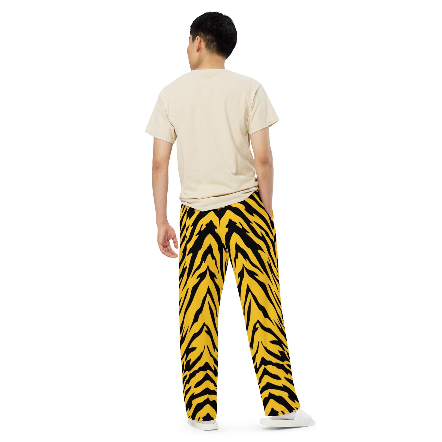 Black and Gold Tiger Stripe Unisex Wide-Leg Pants