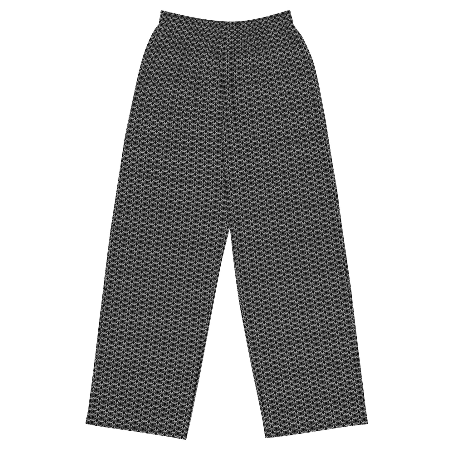 Chain Mail Print Unisex Wide-Leg Pants