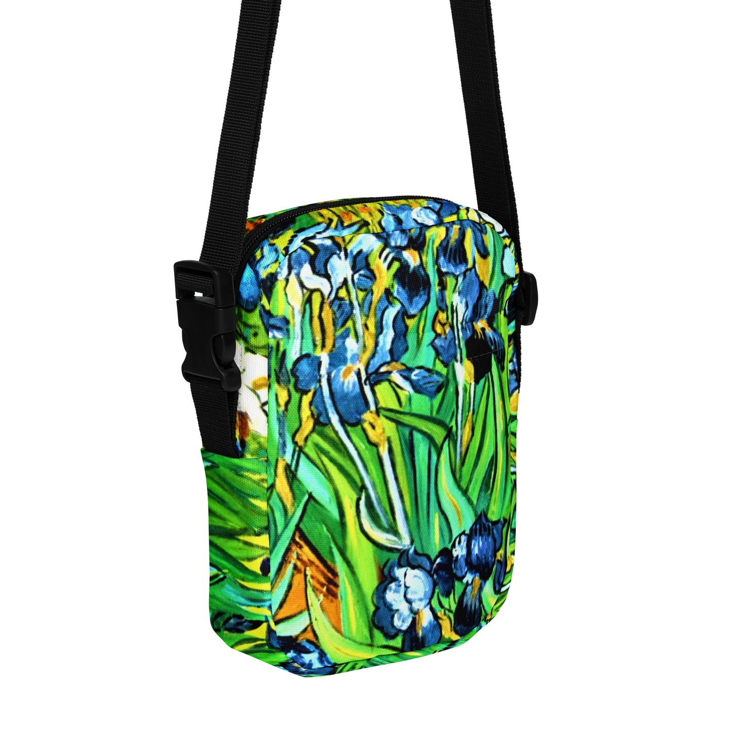 Irises by van Gogh Print Utility Crossbody Bag