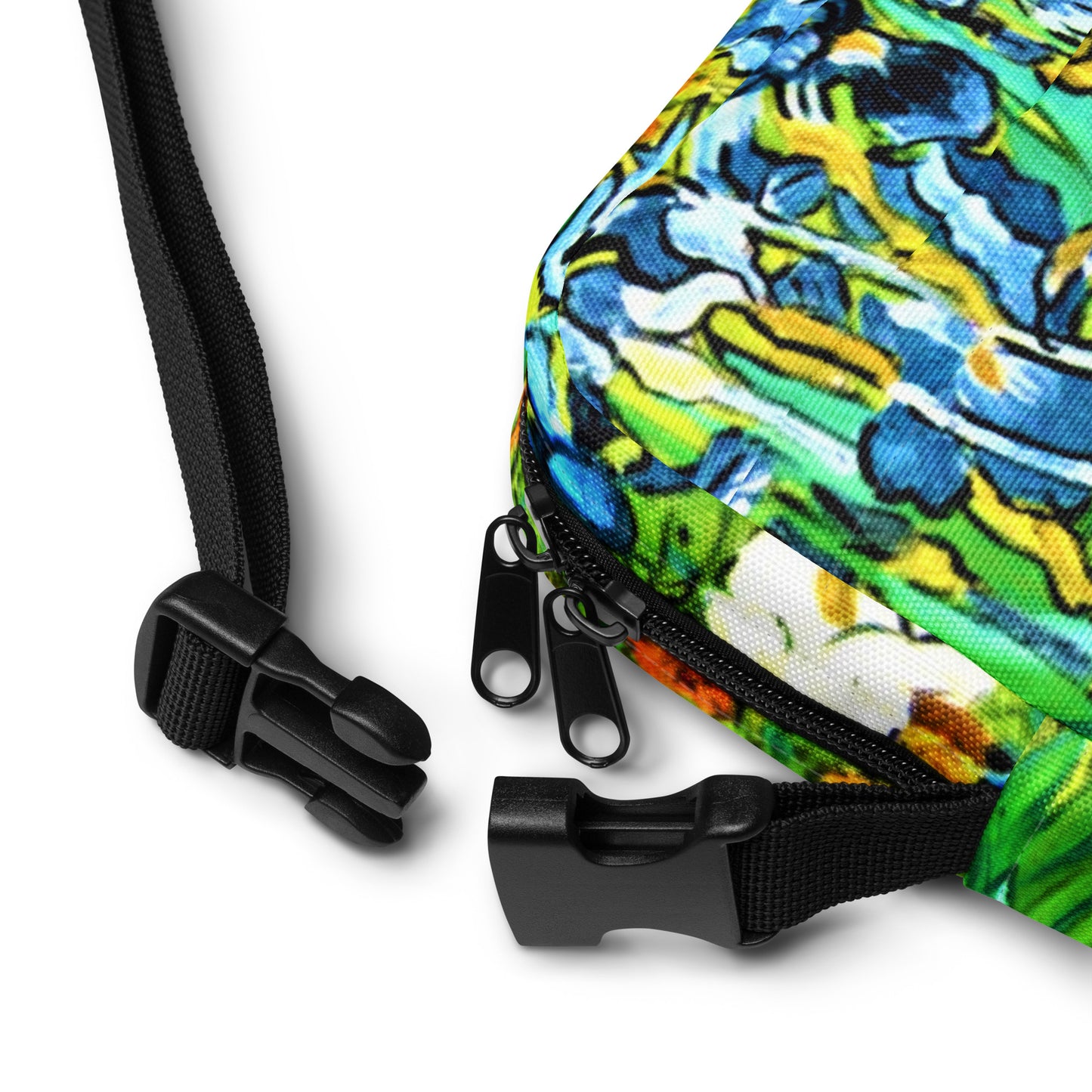 Irises by van Gogh Print Utility Crossbody Bag