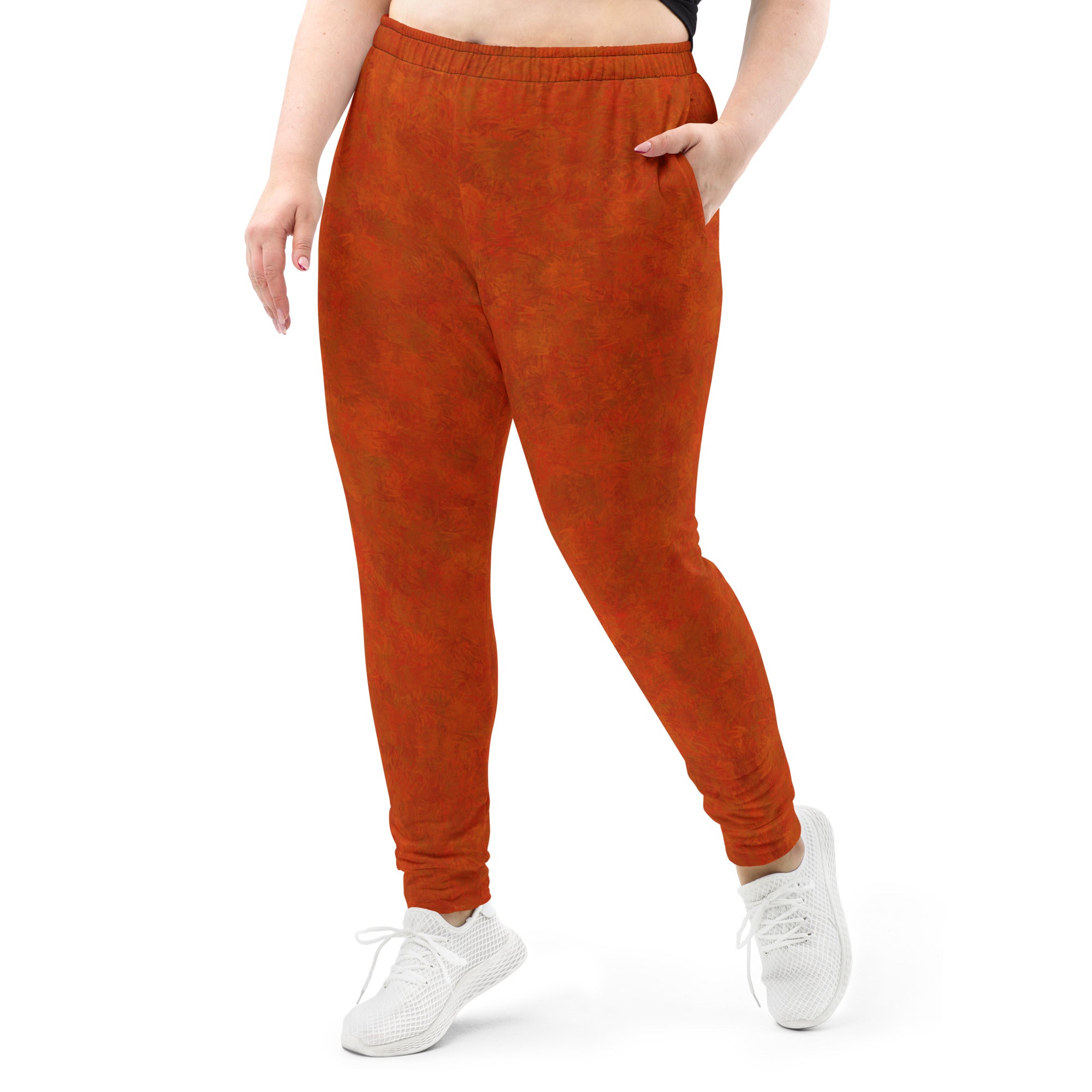 Orange Cat Fur Print Women's Slim FIt Joggers