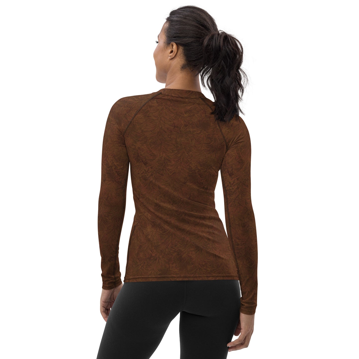 Brown Fur Print Women's Rash Guard