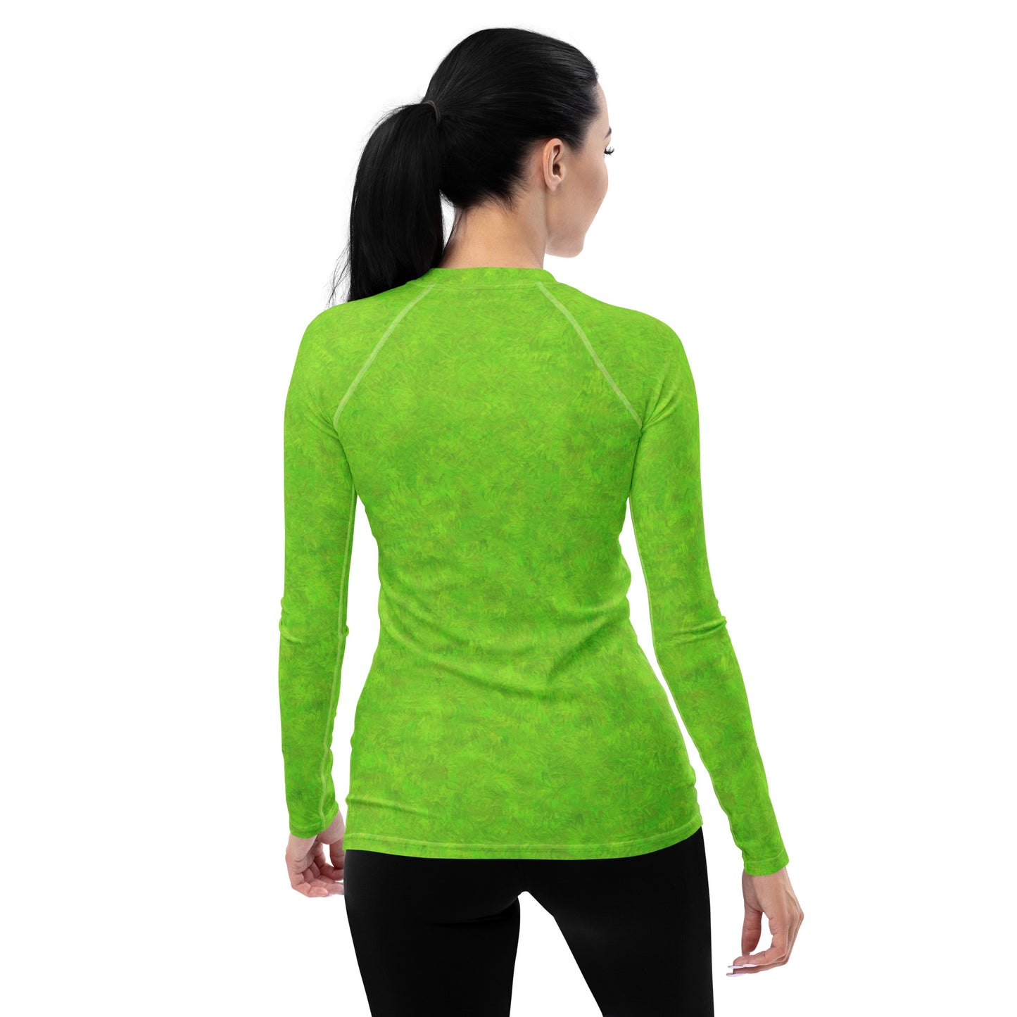 Green Fur Print Women's Rash Guard