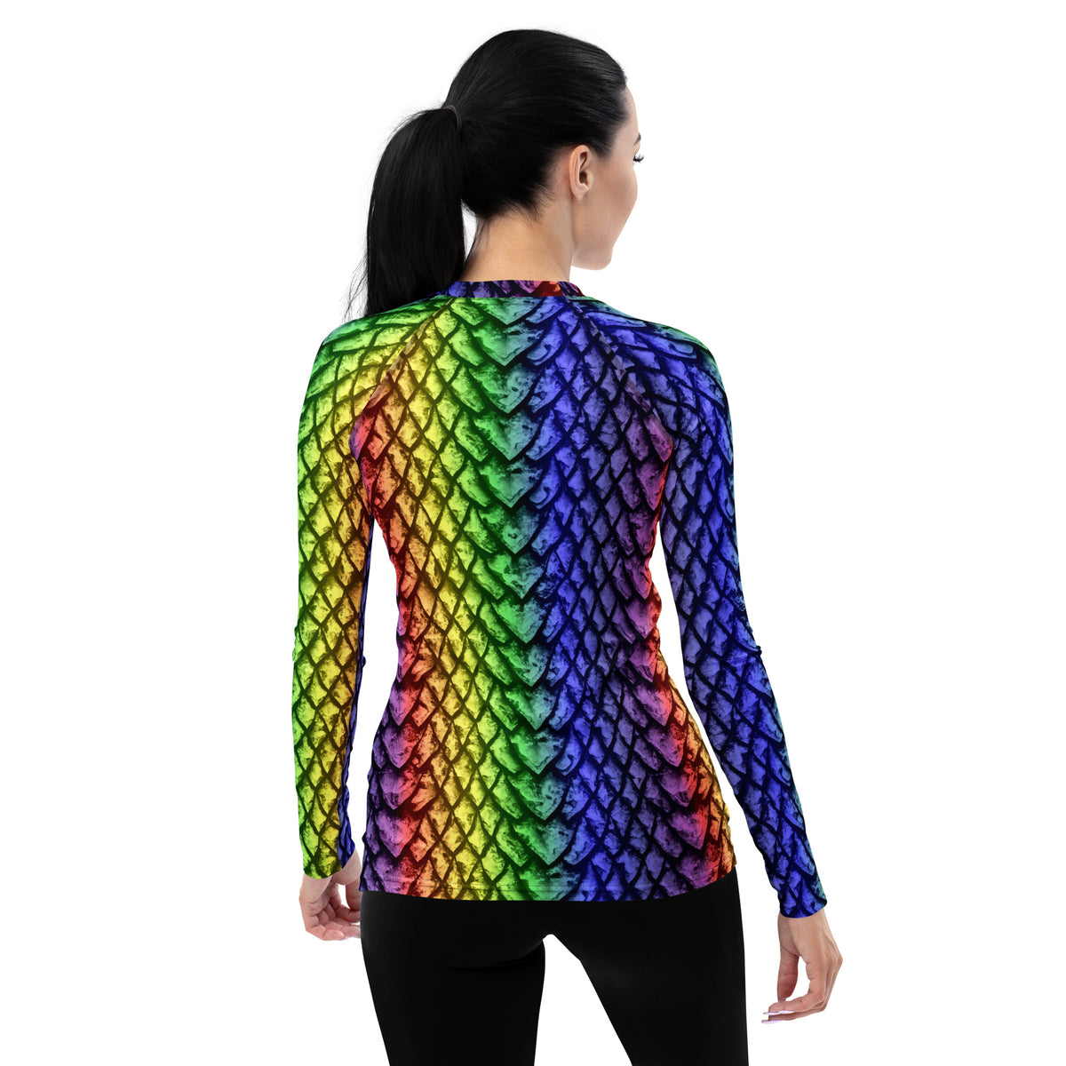 Rainbow Dragon Scale Women's Rash Guard