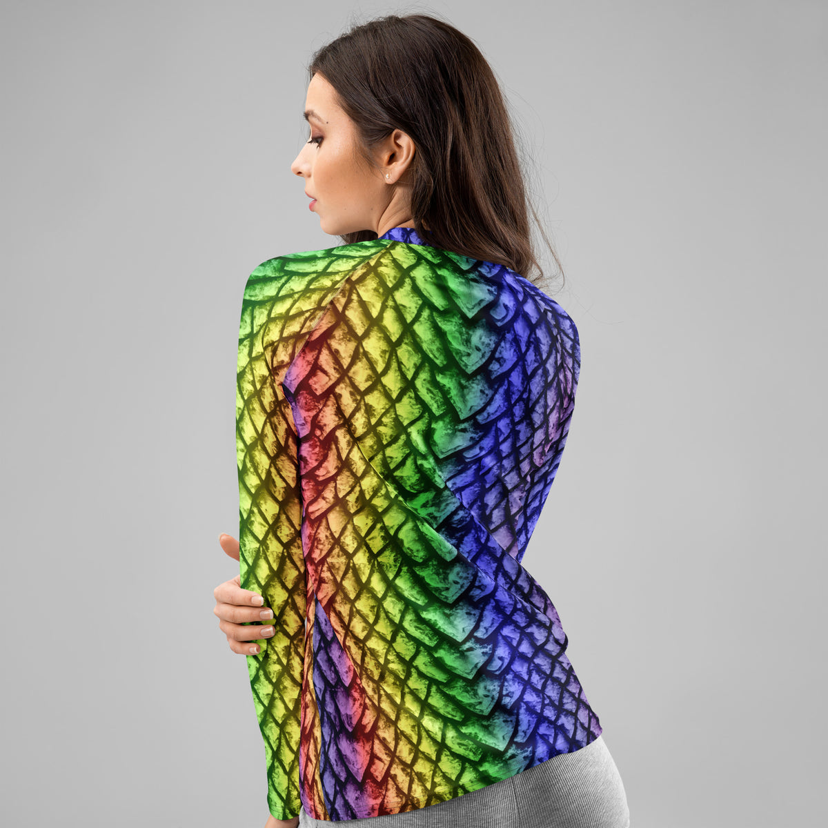 Rainbow Dragon Scale Women's Rash Guard