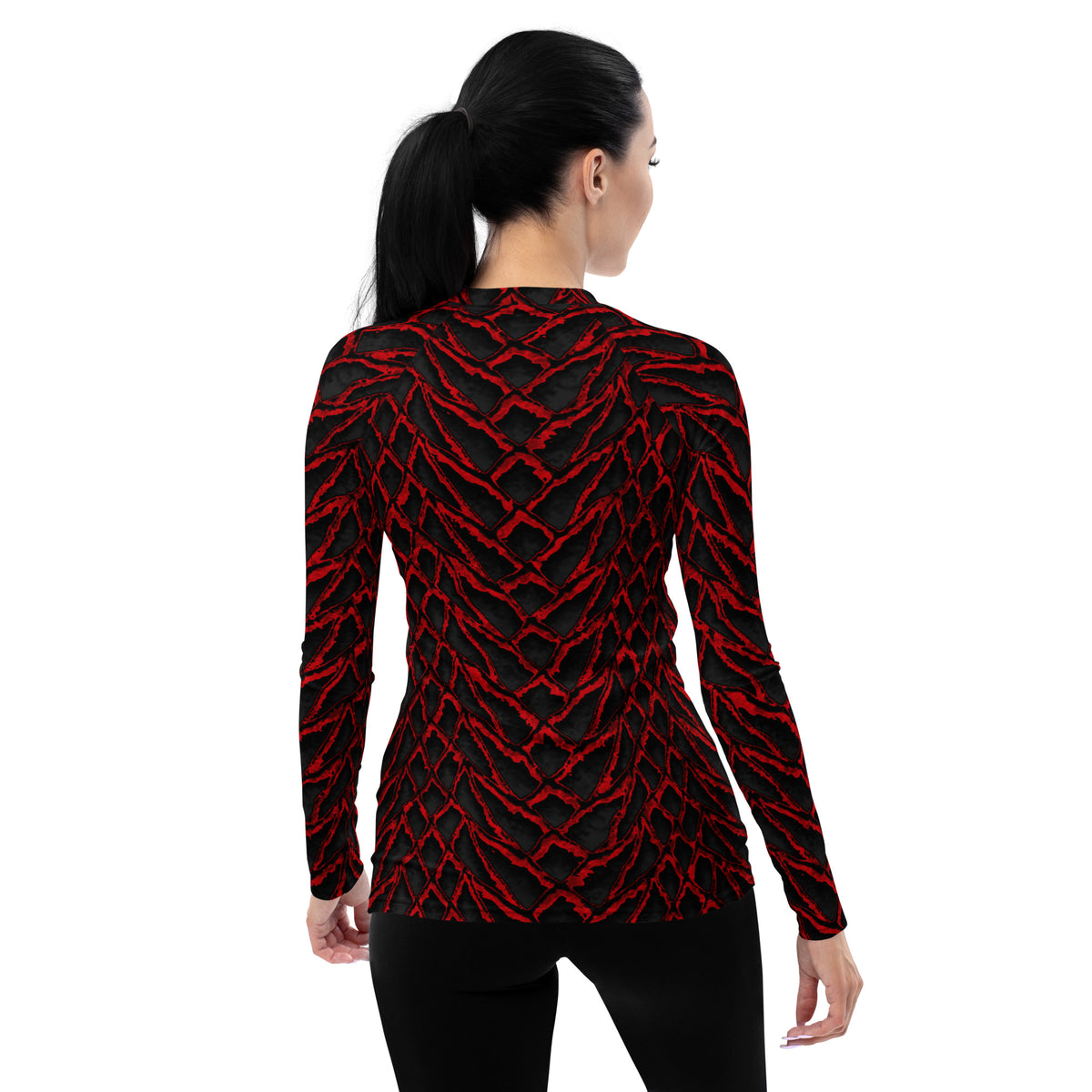 Crimson Dragon Scale Women's Rash Guard