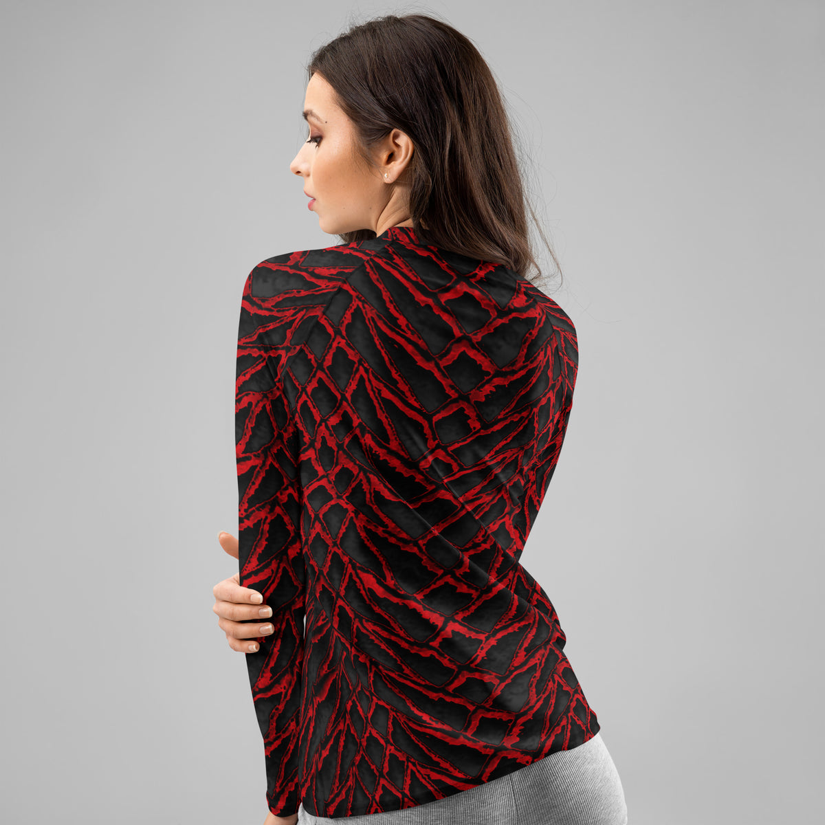 Crimson Dragon Scale Women's Rash Guard
