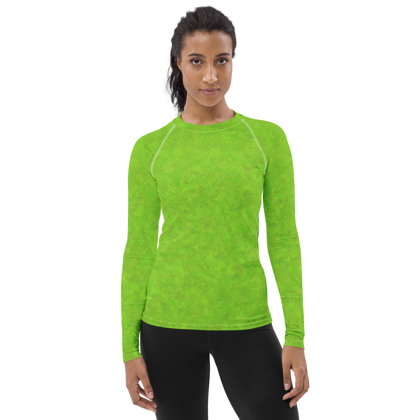 Green Fur Print Women's Rash Guard