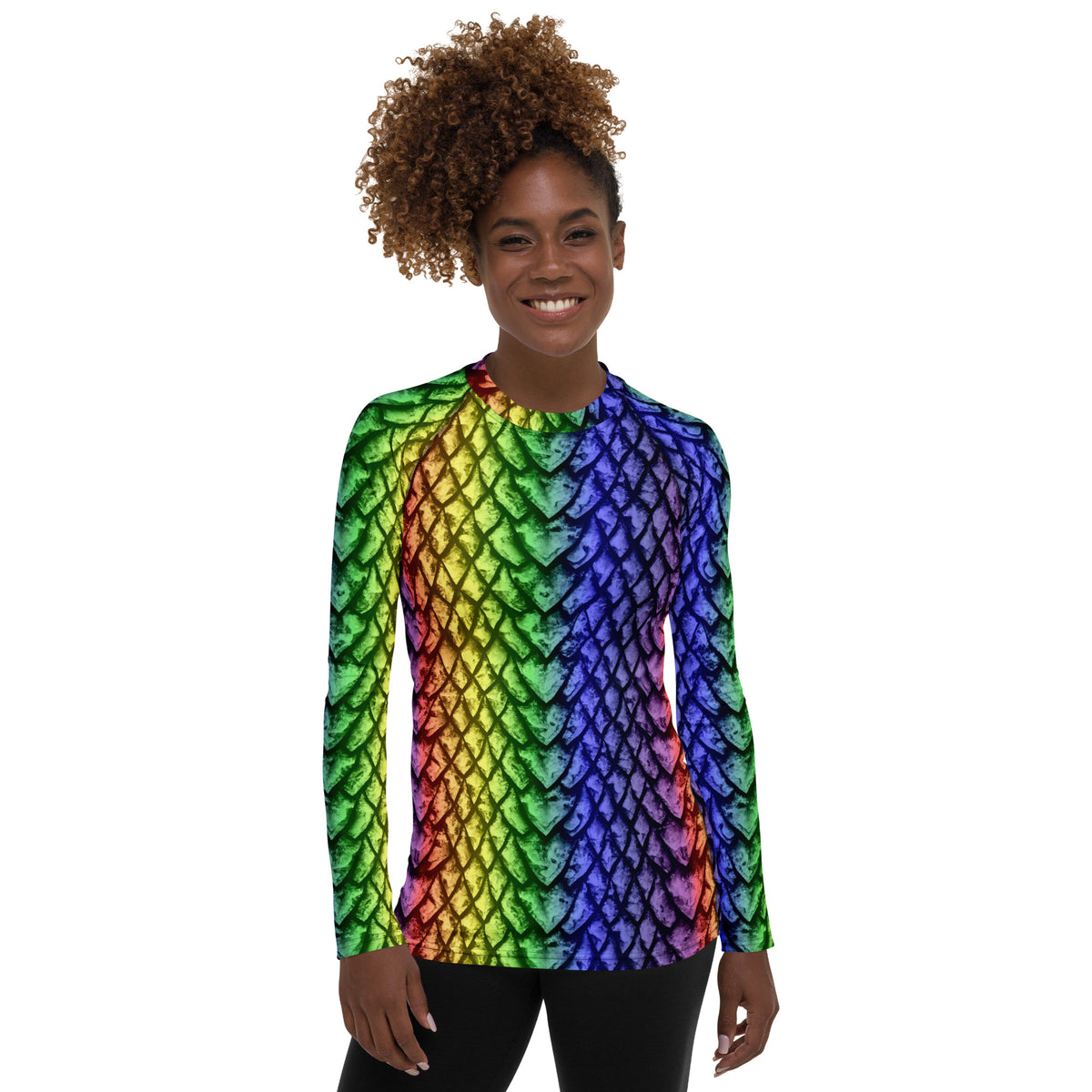 Rainbow Dragon Scale Women's Rash Guard