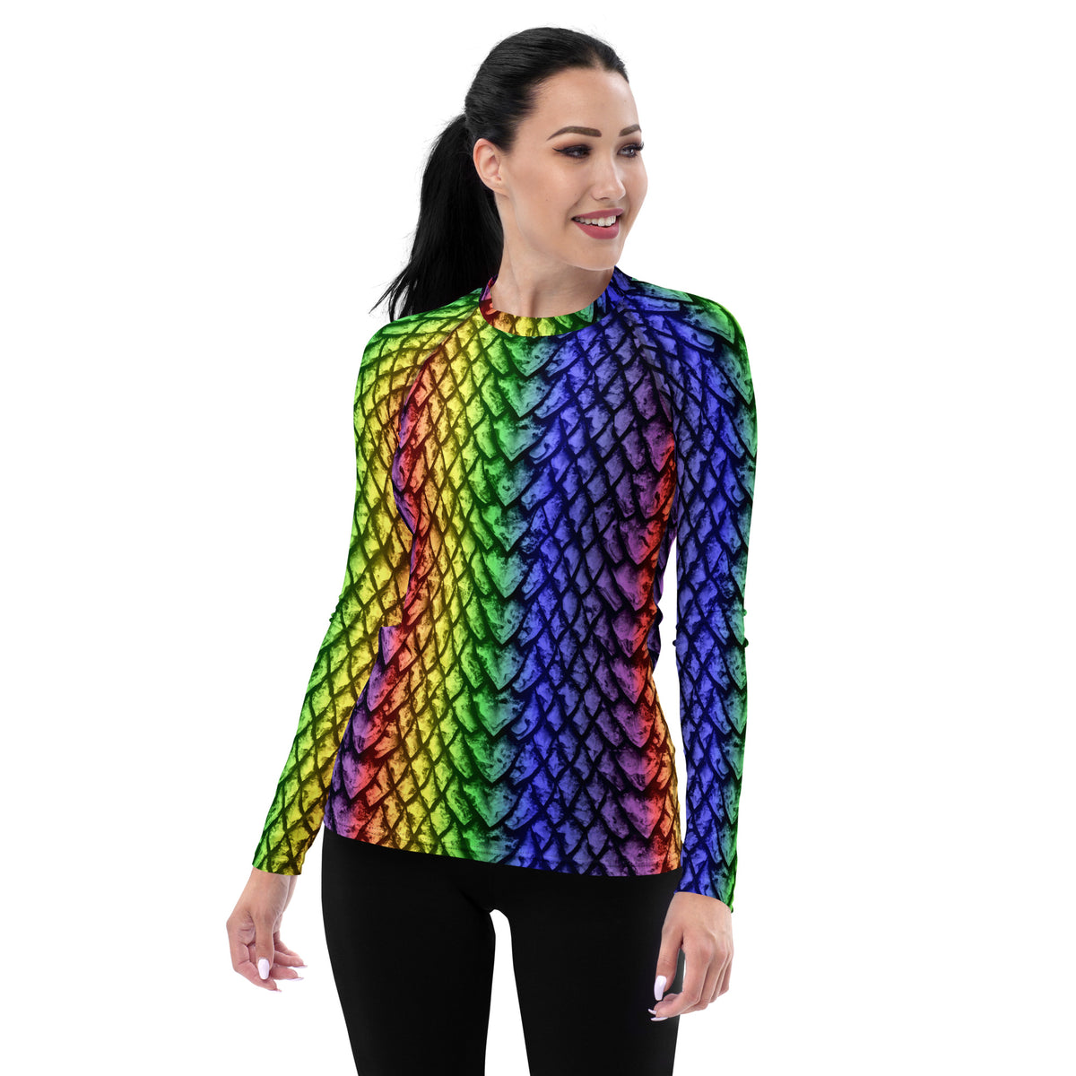 Rainbow Dragon Scale Women's Rash Guard