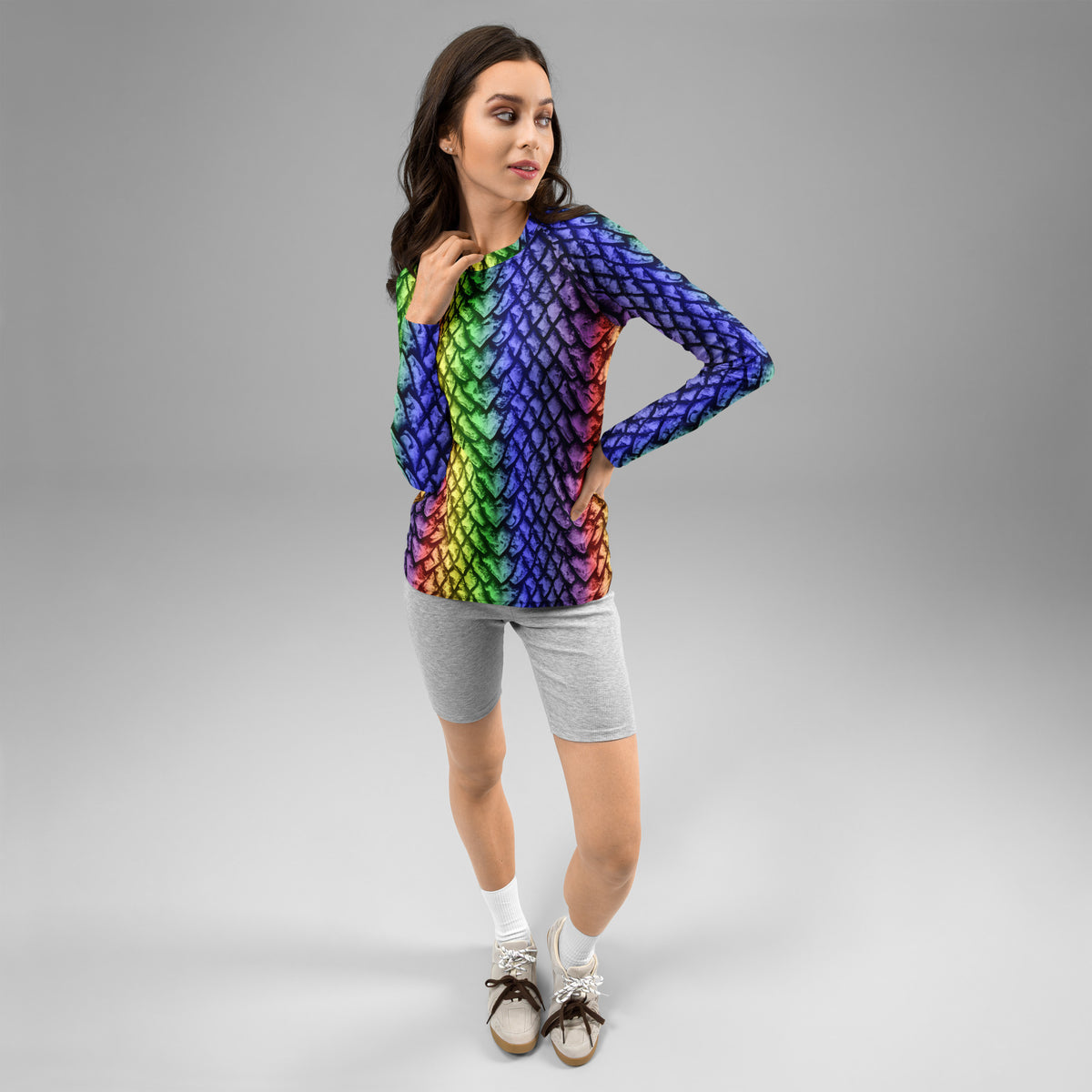 Rainbow Dragon Scale Women's Rash Guard