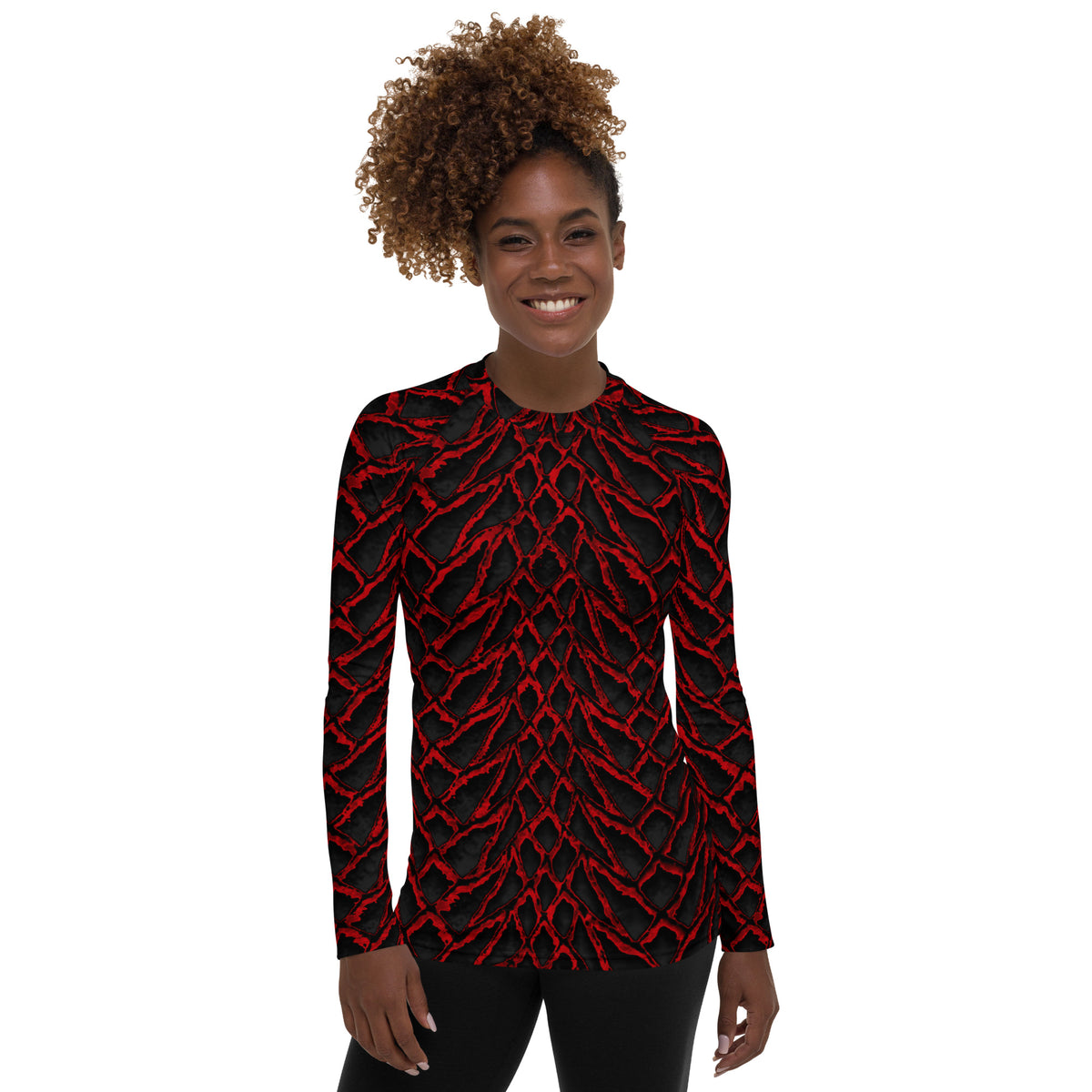 Crimson Dragon Scale Women's Rash Guard