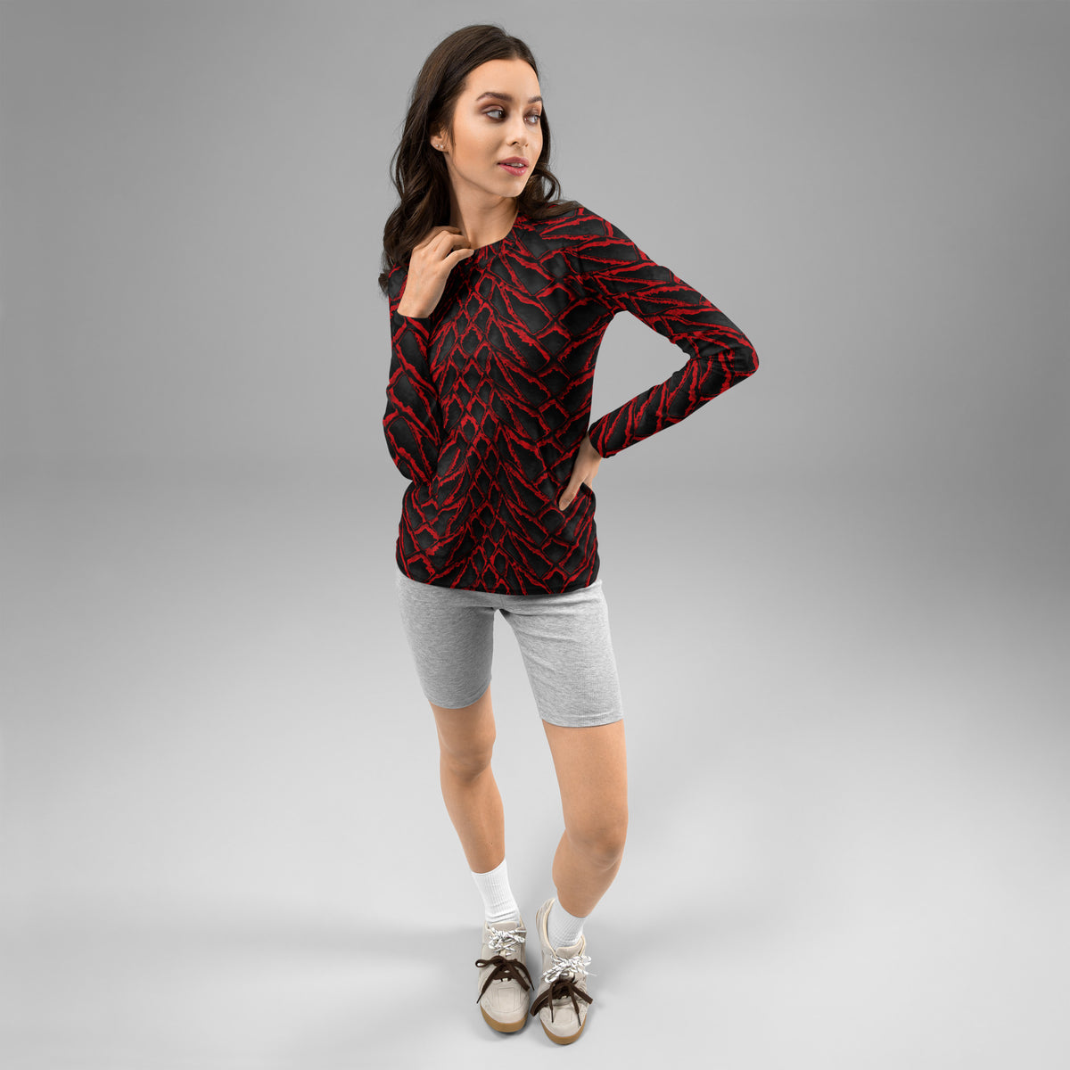 Crimson Dragon Scale Women's Rash Guard