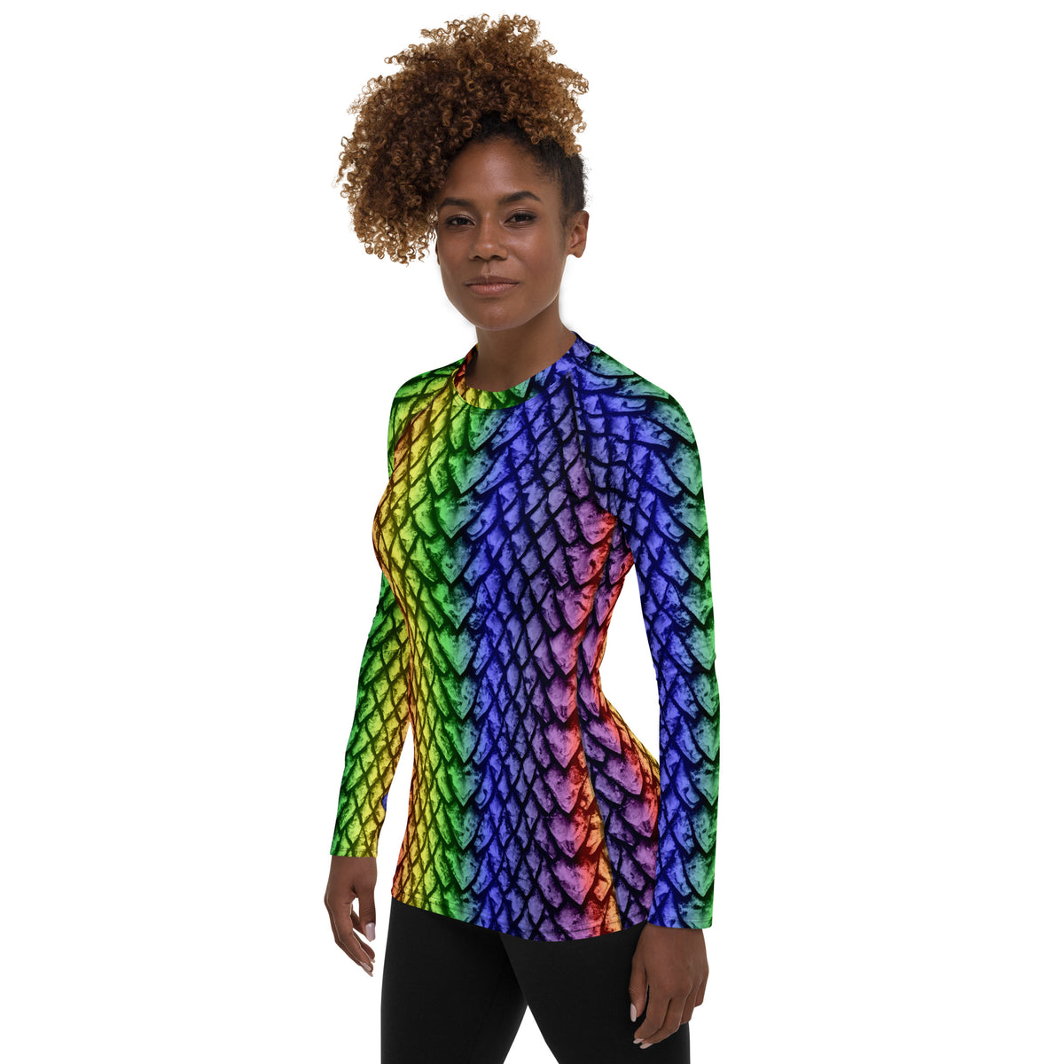 Rainbow Dragon Scale Women's Rash Guard