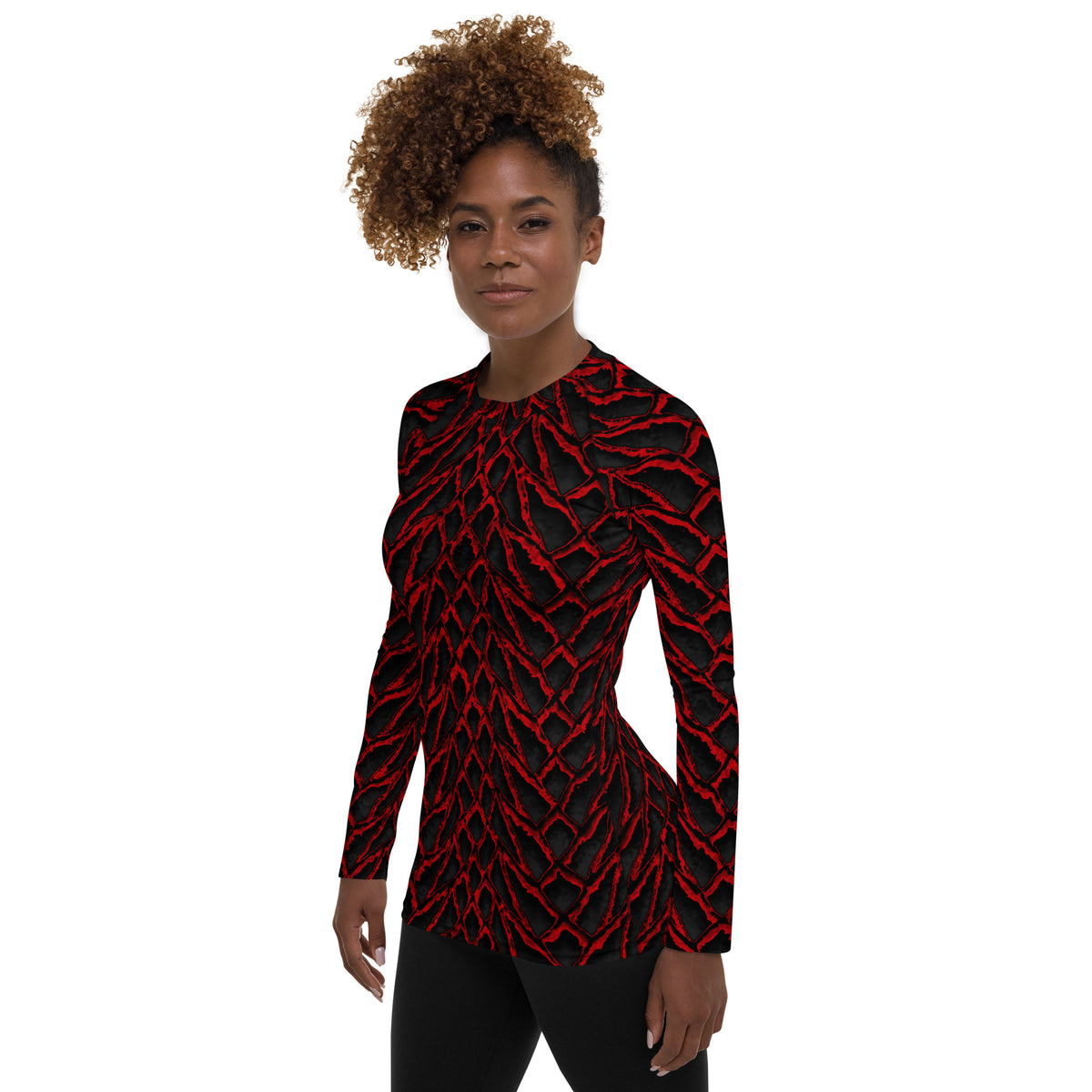 Crimson Dragon Scale Women's Rash Guard