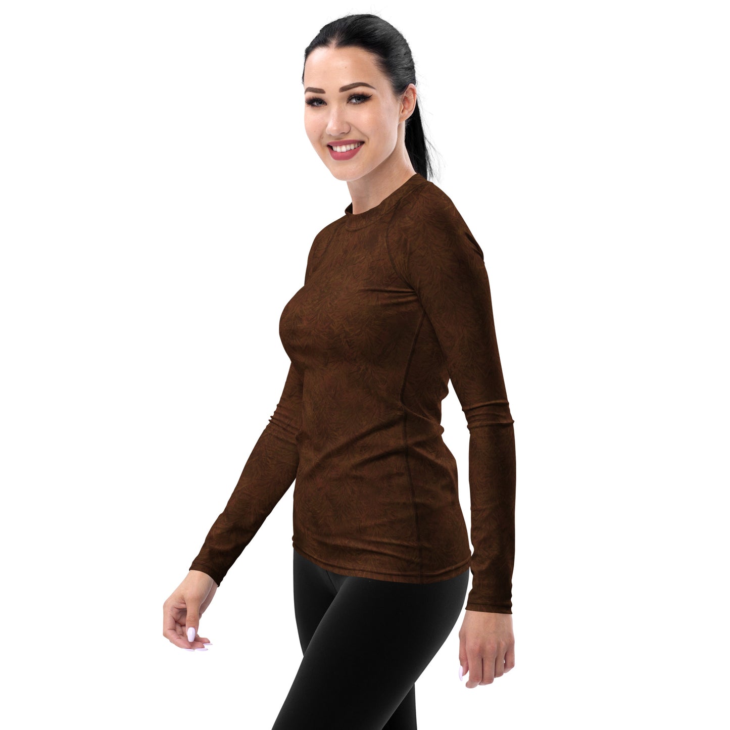 Brown Fur Print Women's Rash Guard