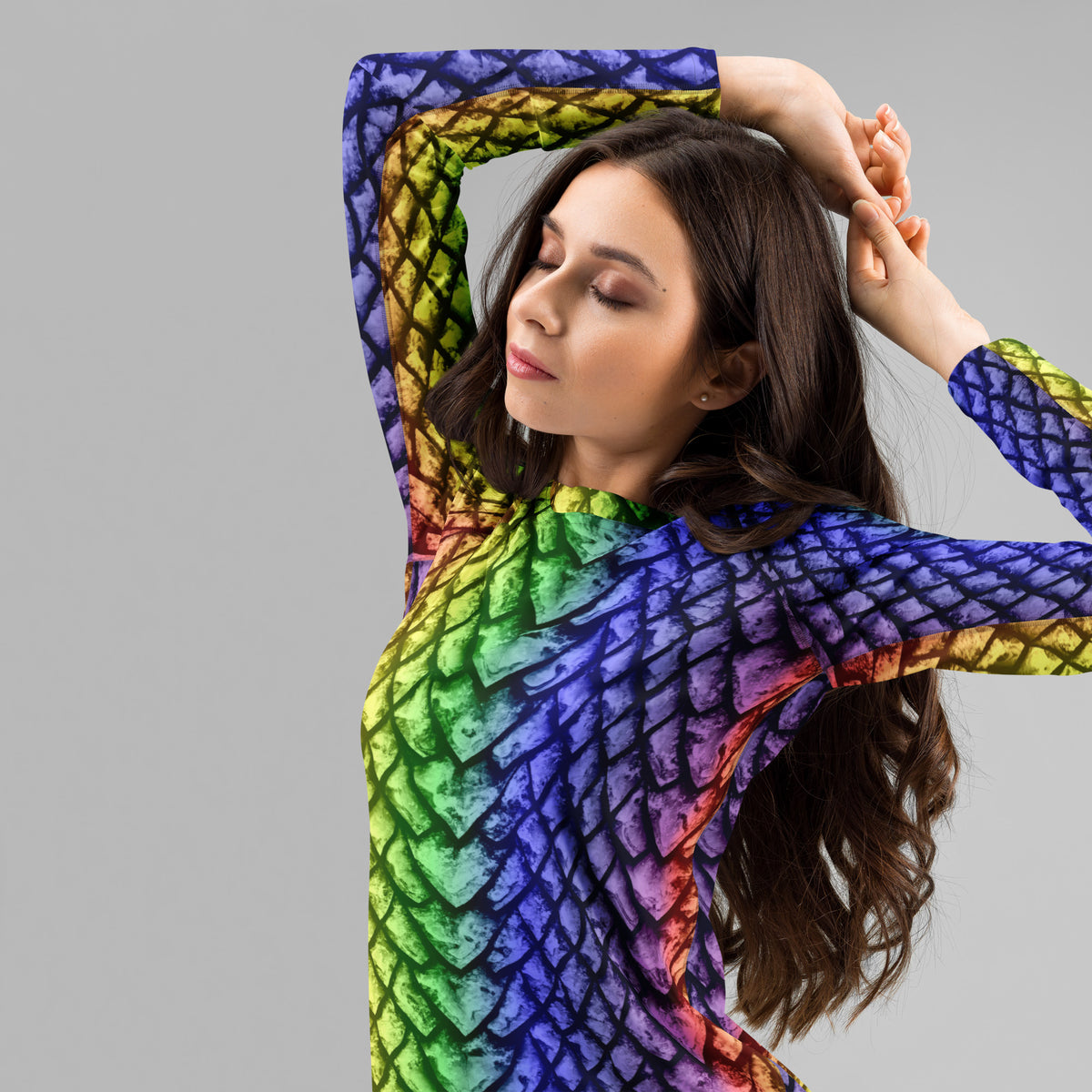 Rainbow Dragon Scale Women's Rash Guard