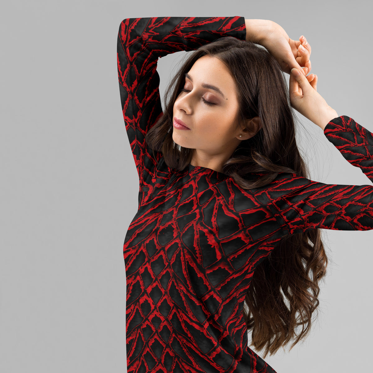 Crimson Dragon Scale Women's Rash Guard