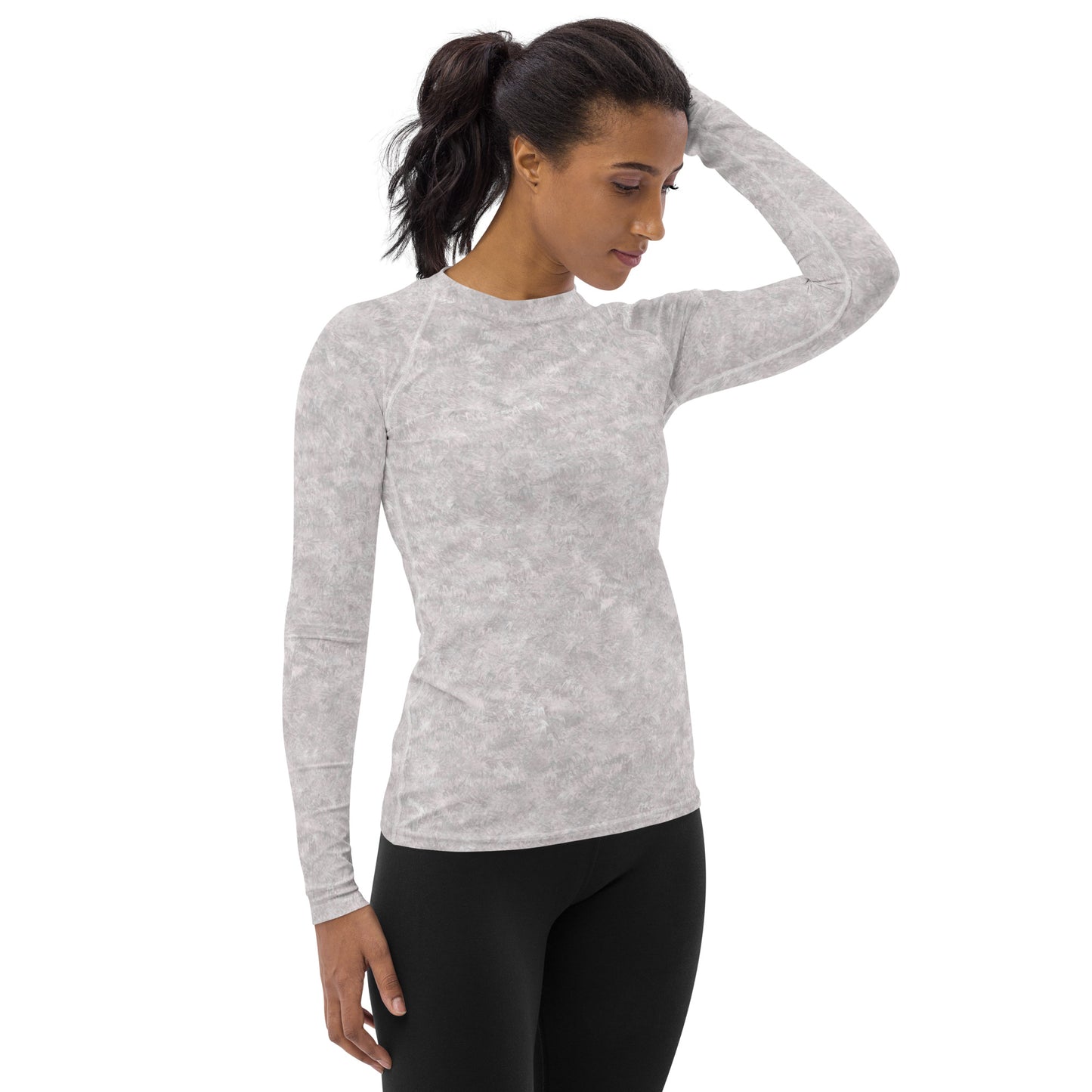 White Fur Print Women's Rash Guard