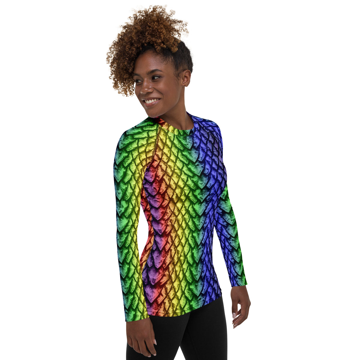 Rainbow Dragon Scale Women's Rash Guard