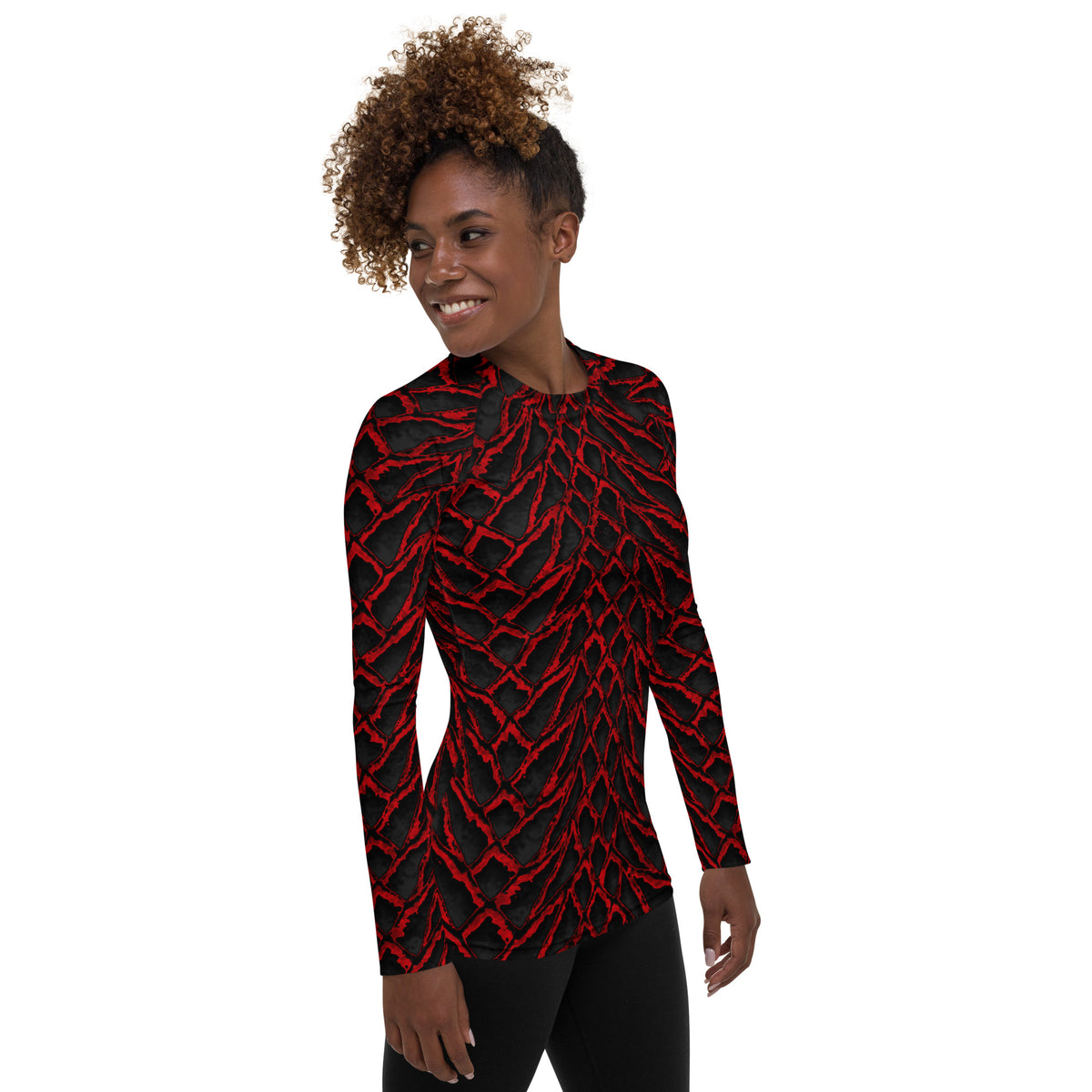 Crimson Dragon Scale Women's Rash Guard