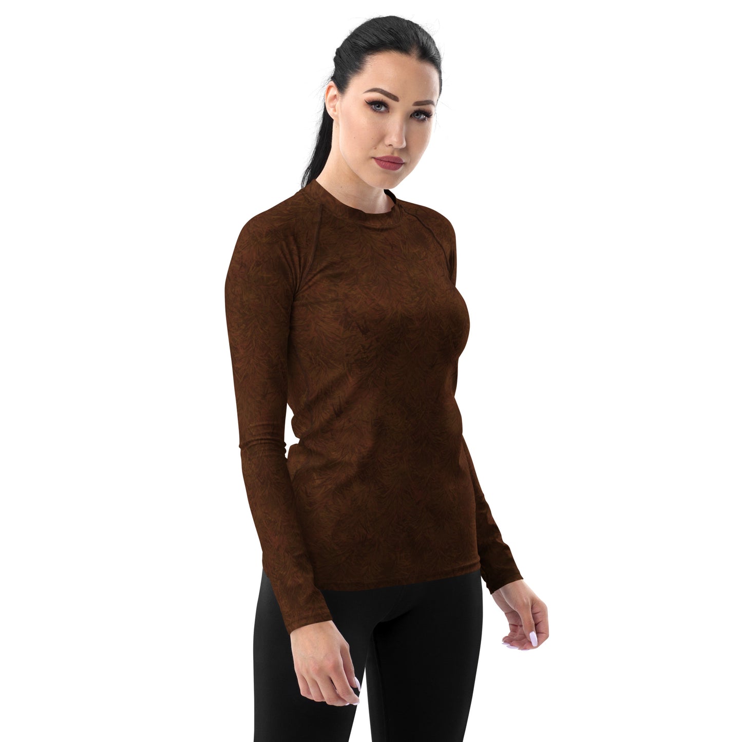 Brown Fur Print Women's Rash Guard