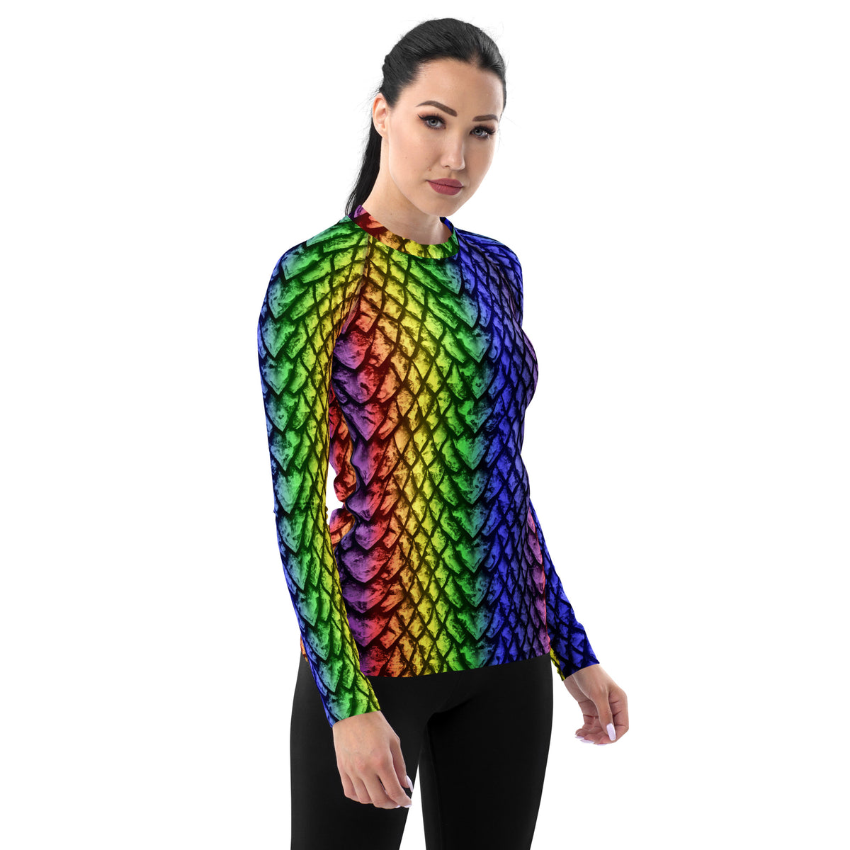 Rainbow Dragon Scale Women's Rash Guard