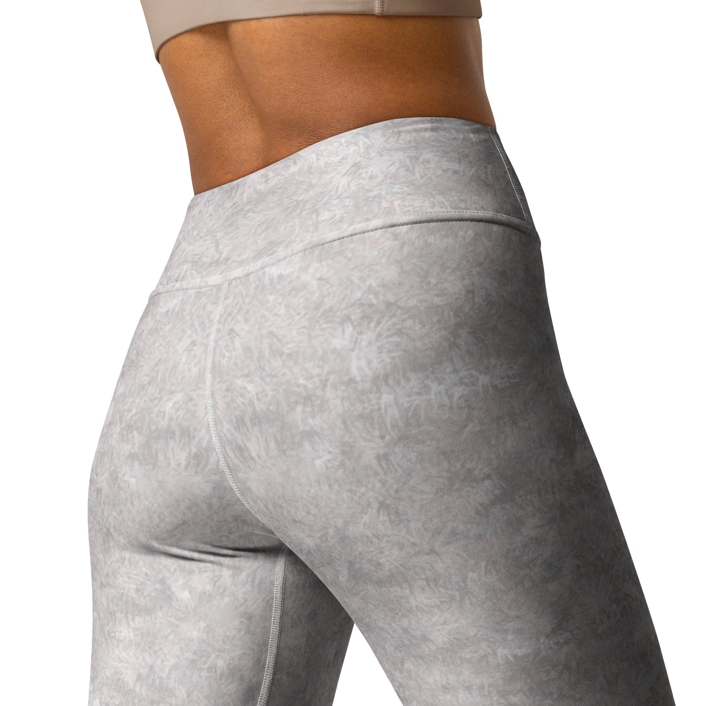 White Fur Print Yoga Leggings