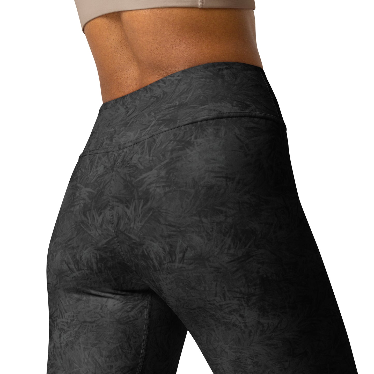 Black Cat Fur Print Yoga Leggings