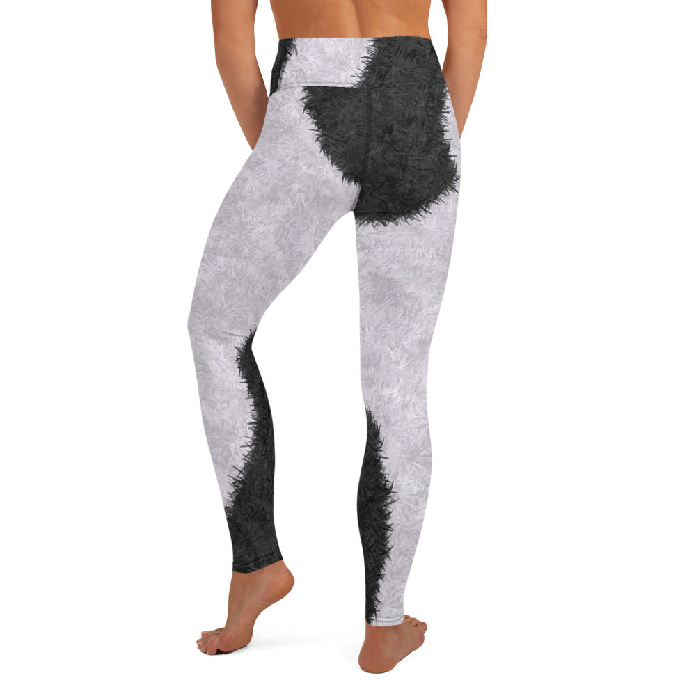 Black and White Fur Print Yoga Leggings