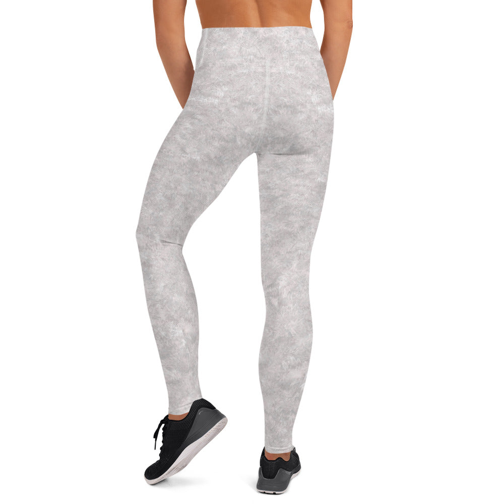 White Fur Print Yoga Leggings