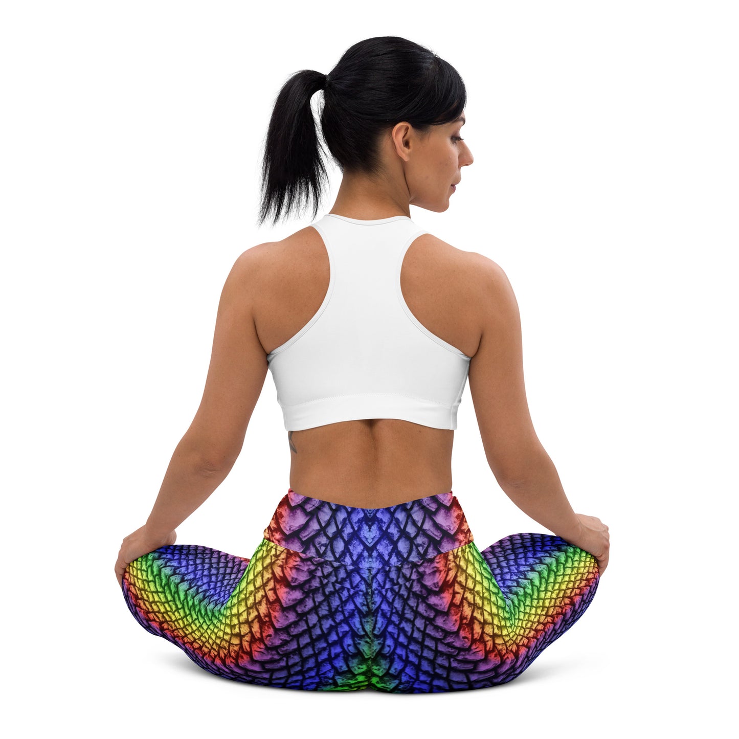 Rainbow Dragon Scale Yoga Leggings