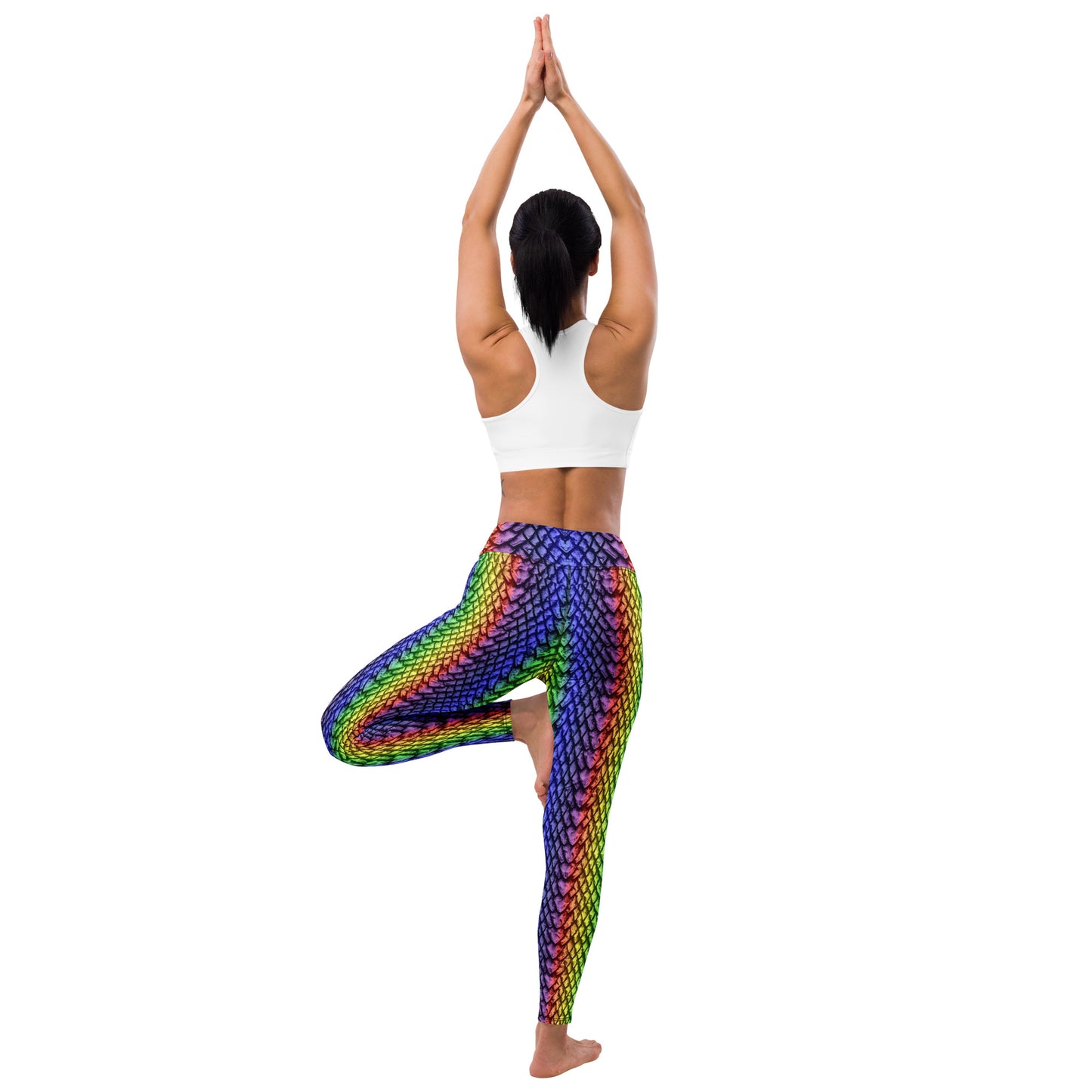 Rainbow Dragon Scale Yoga Leggings