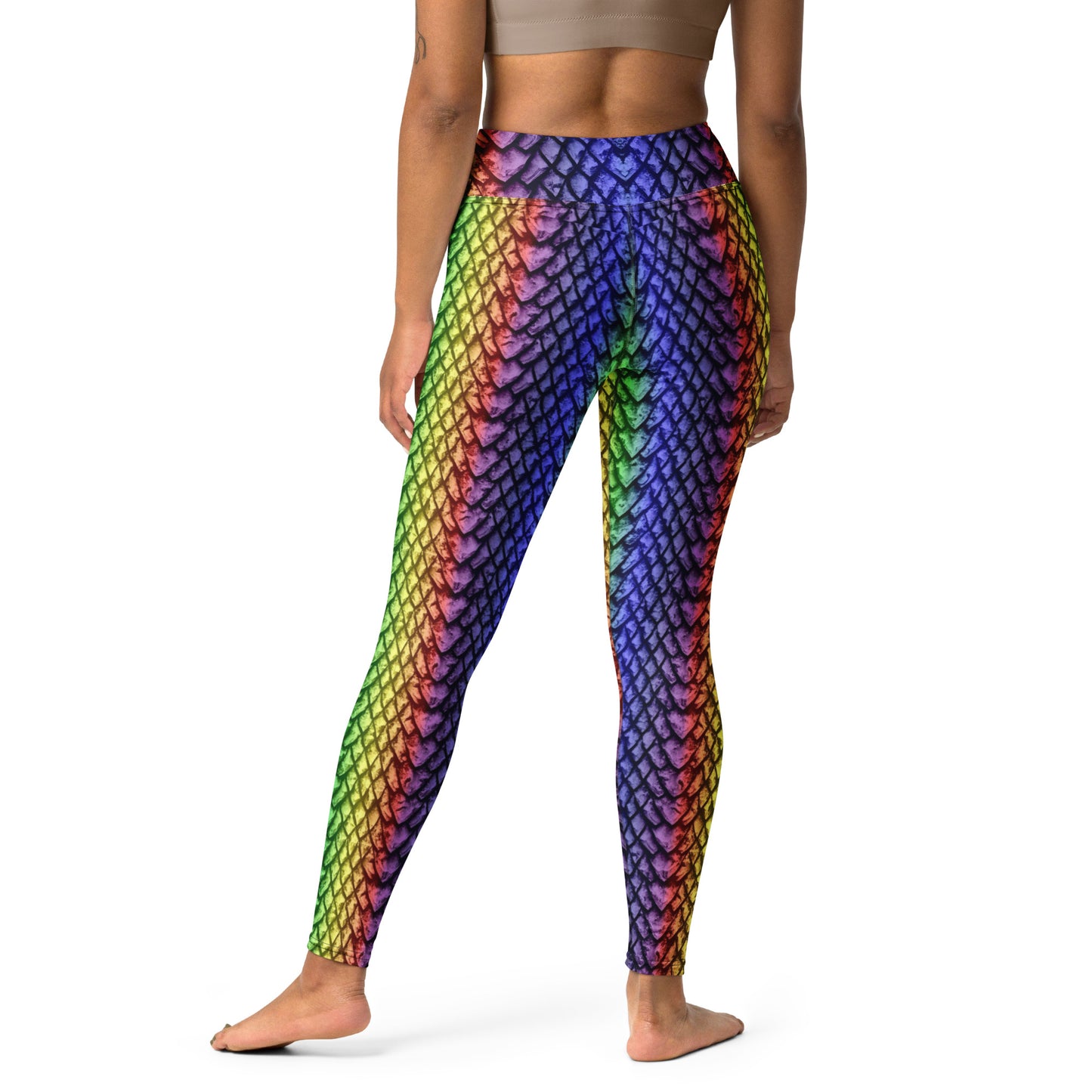 Rainbow Dragon Scale Yoga Leggings