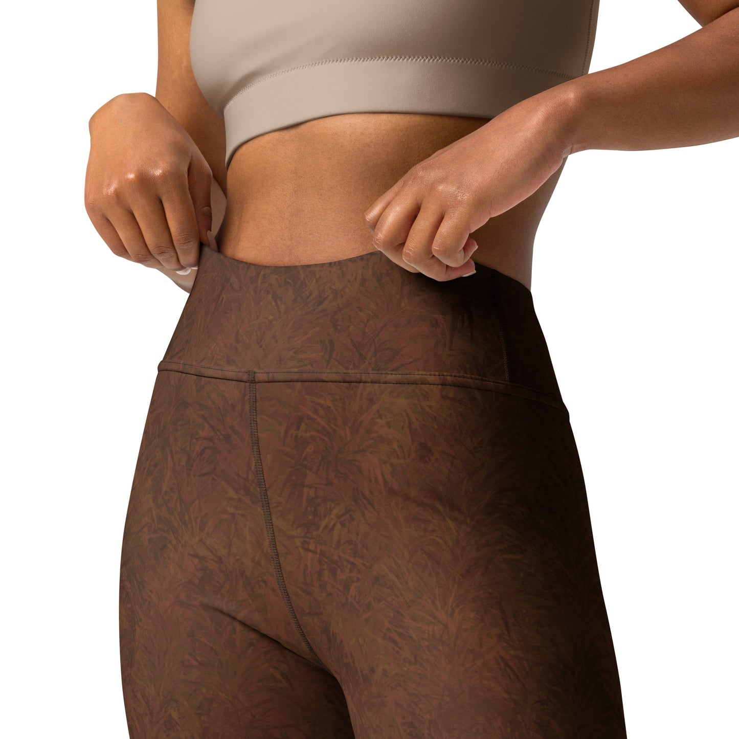 Brown Fur Print Yoga Leggings