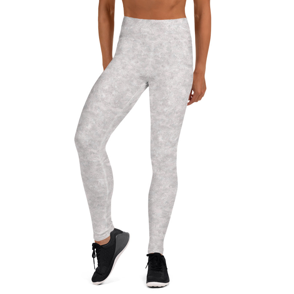 White Fur Print Yoga Leggings