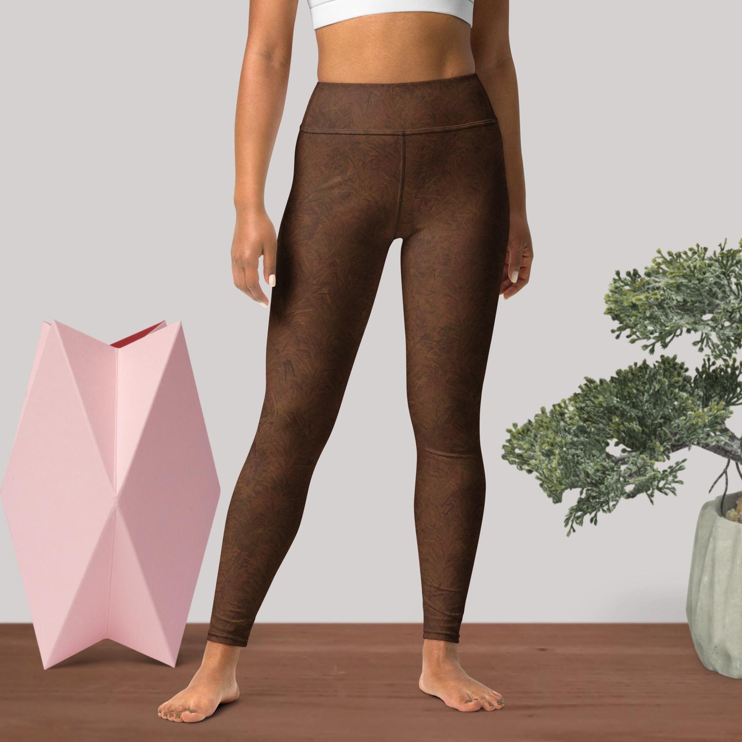 Brown Fur Print Yoga Leggings