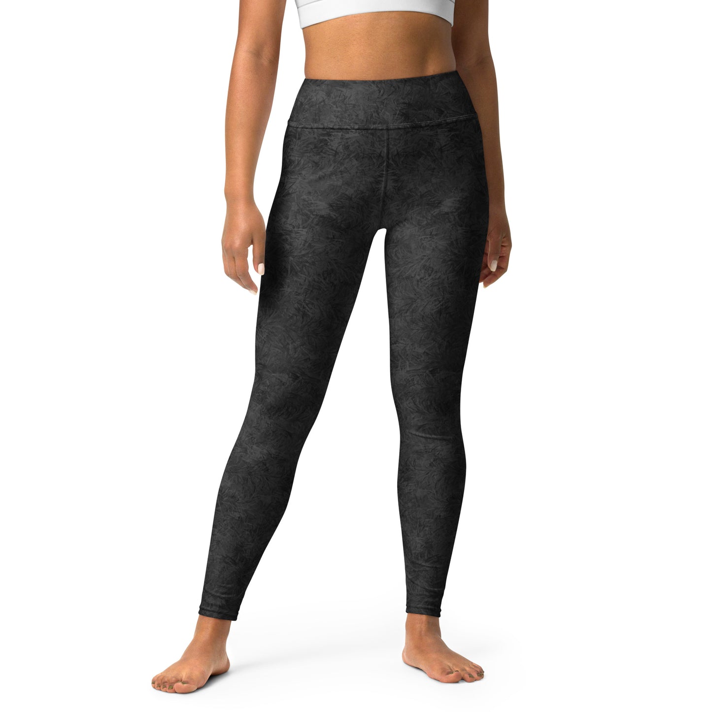 Black Cat Fur Print Yoga Leggings